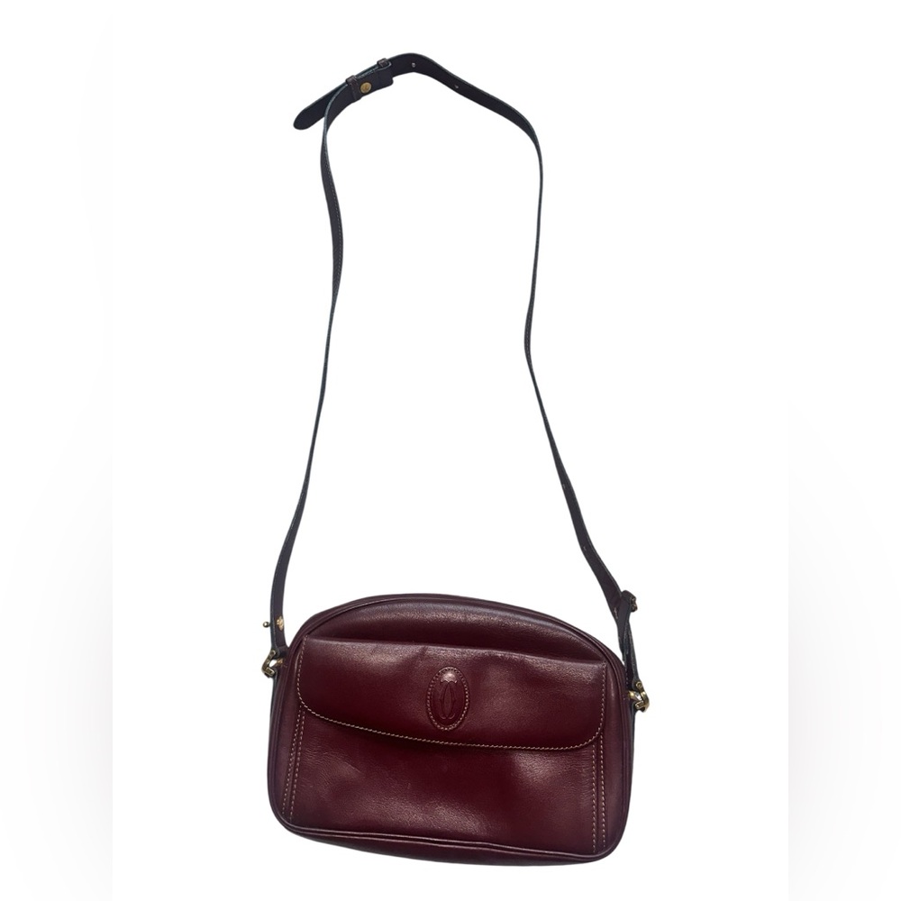 Cartier Must de Cartier Bordeaux Leather Crossbody/Shoulder Bag Pre Loved beauty - Picture 3 of 16